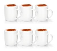 com-four® 6x tazas de café de porcelana - taza de café con diseño moderno para bebidas frías y calientes - 330 ml