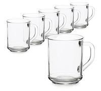 com-four® 6x Vaso con asa para té y café - Ideal para bebidas calientes, cacao, latte macchiato y cappuccino (06 piezas - 240ml)