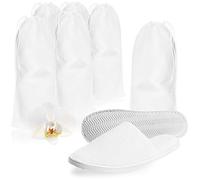 com-four® 6x Zapatillas premium de felpa - Zapatillas blancas cerradas de baño - Talla 42/43 - Color: blanco - Unisex