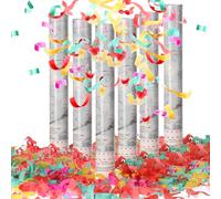 COM-FOUR® 6xJuego de Popper-Set XXL 40cm - cañón de confeti para año nuevo, fiestas - confeti con efecto de altura de 6m (06 piezas - colorido 40cm)