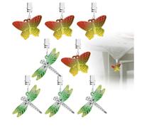 com-four 8 pesos para mantel - Pesos para mantel en forma de libélulas y mariposas - Pinza para mantel - 35 g cada uno - Pinzas para mantel (rojo + verde)