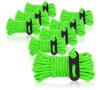 COM-FOUR® 8X Cuerdas de sujeción, Cada 4 m para Camping, Reflectantes en Verde - Cuerda de Tienda con Hebilla de sujeción - Cuerda de tensión - Cuerda de Camping - Tensor de Cuerda