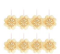 COM-FOUR® 8X Estrellas de Paja en un Juego Mixto - Adornos para árboles de Navidad - Colgantes de Paja para el árbol de Navidad - Colgantes Naturales - Adornos navideños - Ø 15 cm