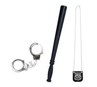 COM-FOUR® Accesorios de vestuario de 3 piezas Police - Accesorio ideal para carnaval, Halloween, fiestas temáticas (03 piezas - policía set 3)