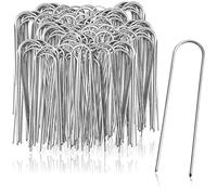 COM-FOUR® Anclajes de Suelo 200x de Acero Revestido - Piquetas de Suelo robustas para Sujetar vellones y láminas de Malas Hierbas - Anclajes de Suelo para jardín y Camping (200 Piezas - 150x25x3mm)