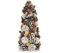 COM-FOUR® Árbol de Navidad Decorativo - Pequeño árbol Decorativo - Ideal para la Temporada de Adviento (42cm con Manzanas Color Natural)