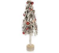 COM-FOUR® Árbol de Navidad Decorativo pequeño - Grandes Decoraciones de Mesa - Ideal para la Temporada de Adviento (60cm con Ramas Marrones)