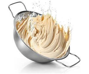 com-four® bol de mezcla acero inoxidable - cuenco multifuncional para hornear, preparar masa, batir & cocinar - resistente al calor, apto lavavajillas & duradero (1 pieza - Ø 23cm)