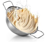 com-four® bol de mezcla acero inoxidable, cuenco multifuncional | preparar masa - batir & cocinar - resistente al calor - apto lavavajillas & duradero - Ø 24cm