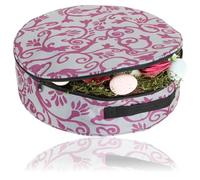 com-four® Bolsa de Almacenamiento para Coronas y guirnaldas - Caja contenedor Grande con asa para Decoraciones navideñas (35 cm - Violeta + Gris)