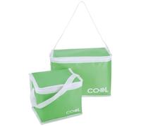 COM-FOUR® Bolsa térmica 2X 4 L / 10 L - Nevera portátil Plegable - Bolsa térmica Ligera para Camping y Actividades al Aire Libre con Correa para el Hombro y asa de Transporte (2 Piezas - Verde)