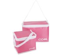 COM-FOUR® Bolsa térmica 2X 4 L / 10 L - Nevera portátil Plegable - Bolsa térmica Ligera para Camping y Actividades al Aire Libre con Correa para el Hombro y asa de Transporte (2 Piezas - Rosa)