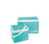COM-FOUR® Bolsa térmica 2X 4 L / 10 L - Nevera portátil Plegable - Bolsa térmica Ligera para Camping y Actividades al Aire Libre con Correa para el Hombro y asa de Transporte (2 Piezas - Turquesa)