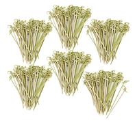 COM-FOUR® Brochetas para comer con los dedos 200x elaboradas con materias primas de origen vegetal - palitos para canapés - brochetas de madera con nudos - palillos (200 piezas - 12cm / nudo)