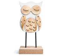 com-four® Búho de Madera - Figura de Madera como Soporte Decorativo - Búho Decorativo sobre un Marco - Encantador cárabo como decoración de Mesa (Eule)