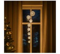 COM-FOUR® Cadena de luz LED con 8 Bolas, Cadena de luz con luz LED