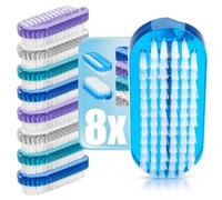 com-four® - Cepillo de Lavado a Mano, 8 Unidades, Colores Vivos, Cepillo de uñas para Limpieza de Manos y uñas (08 Piezas, Coloridas)