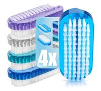 com-four® Cepillo para lavarse Las Manos 4X en Colores Brillantes - Cepillos para Uñas y Superficies - 4 Piezas - Fuerte