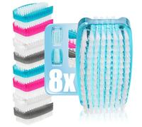 com-four® Cepillo para lavarse Las Manos 8X - Cepillo para uñas de plástico - Cepillo de Mano de Doble Cara - Cepillo de Limpieza para Manos y uñas (8 Piezas - Pastel)