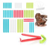 com-four® Clips de bloqueo de plástico 54x - clips de bloqueo en 4 tamaños y 4 colores - clips para bolsas de congelación, clips para bolsas para copos de maíz, nueces (54 piezas - 6cm/8cm/11cm/14cm)