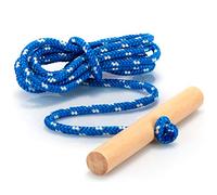 COM-FOUR® Correa de Trineo Premium con Mango de Madera, Accesorios de Trineo extralargos Cuerda de tracción para trineos, ¡Made in Germany!