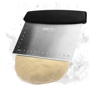 COM-FOUR® Cortador de masa premium de acero inoxidable rectangular - Cortador de masa con mango de plástico (1 pieza - color plateado - cuadrado)