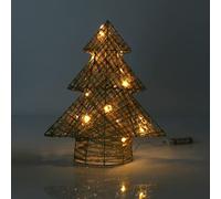 com-four® Decoración de árbol de Navidad LED - Decoración de árbol de Navidad con LED y Temporizador - Soporte para árbol de Navidad con luz Blanca cálida (01 Pieza - árbol - 32cm - Temporizador)