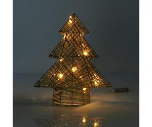 com-four® Decoración de árbol de Navidad LED - Decoración de árbol de Navidad con LED y Temporizador - Soporte para árbol de Navidad con luz Blanca cálida