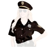 com-four® Disfraz mujer policía, blusa y gorro, NY Police officer