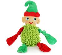 com-four® Elfo de Juguete para Perros: Juguete Suave para Masticar, muñeco de Peluche chirriante para Perros y Gatos, Suministros para Mascotas, Juguete para la dentición (1 Pieza - Puschel - Elfo)