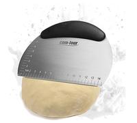 COM-FOUR® Espátula de masa Premium -Cortador de masa de acero inoxidable y mango de plástico-Cortador con lados redondos (1 pieza - color plateado - semicircular)