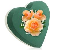 com-four® Espuma Floral para arreglos Florales en Forma de corazón - Espuma Floral para Flores Frescas - Esponja Floral para Manualidades para Bodas, Pascua y cumpleaños (01 Pieza - corazón)