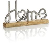 COM-FOUR® expositor decorativo "Home" - letras de metal sobre base de madera de mango - letras decorativas para colocar (1x Hogar 30,5x16cm)