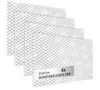 COM-FOUR® Filtro extractor 2x para campana extractora con alto rendimiento de filtrado - Filtro plano universal de 1 mm, recortable a medida con indicador de saturación (Con indicador - 4 piezas)