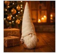 com-four® Gnomo navideño para decoración navideña - Figura escandinava como Elemento Decorativo - Gnomo Sueco de pie como decoración de Mesa - Figura de coleccionista - Papá Noel con Corteza