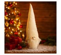 com-four® Gnomo navideño para decoración navideña - Figura escandinava como Elemento Decorativo - Gnomo Sueco de pie como decoración de Mesa - Figura de coleccionista - Papá Noel con Corteza