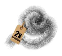 COM-FOUR® Guirnalda navideña de 400 cm - 2 guirnaldas de Abeto de 200 cm para una decoración navideña Decoración navideña para árbol de Navidad