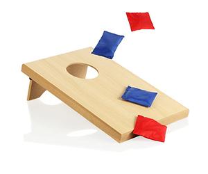 COM-Four® Juego de Cornhole de 5 Piezas - Juego de Lanzamiento al Aire Libre para niños y Adultos - Bolsa de Frijoles