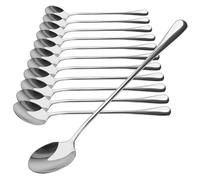 COM-FOUR® Juego de Cucharas de 12 Piezas - Cuchara con Mango Largo - Cuchara para Latte Macchiato - Cuchara para Helado - Cuchara para café (12 piezas - cucharas de helado 19,5 cm)