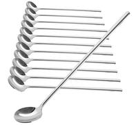 COM-FOUR® Juego de Cucharas de 12 Piezas - Cuchara con Mango Largo - Cuchara para Latte Macchiato - Cuchara para Helado - Cuchara para café (12 piezas - cucharas para café con leche 17cm)