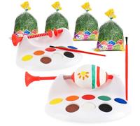 com-four® Juego de decoración de Pascua de 6 piezas con máquina para pintar huevos y pasto de pascua (6 piezas - set de pintura - huevos de Pascua)