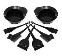 com-four® Juego de tinte para el cabello de 8 partes con diferentes cepillos y tinte en negro, juego de tinte para mezclar el tinte para el cabello (Set de tinte para el cabello - 08 piezas)
