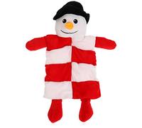 com-four® Juguete para Perro muñeco de Nieve - Juguete Suave para Masticar - muñeco de Peluche chirriante - Suministros para Mascotas Juguete para la dentición (1 Pieza - Vestido - muñeco de Nieve)