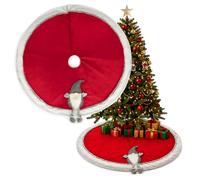 COM-FOUR® Manta de árbol de Navidad Premium para Proteger contra Las Agujas de Pino - Manta de árbol de Navidad Redonda para el árbol de Navidad - Base con Elfos navideños