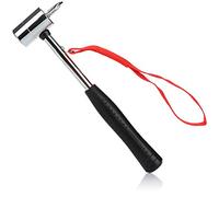 COM-FOUR® Martillo de camping con extractor de clavijas y con correa de mano - Martillo de acero al carbono, cromado (Martillo de carpa acero al carbono - 1 pieza)