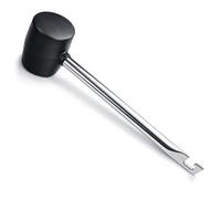 com-four® Martillo de Goma con Extractor de Clavijas - Martillo de Cara Blanda con Eje de Metal - Martillo de Clavijas para Acampar y Manualidades - Martillo (01 Pieza - con Mango de Gancho)