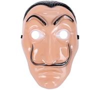 com-four® Máscara Dalí de Plástico - Disfraz con Bigote & Cejas para Carnaval, Halloween & Fiesta Temática - Accesorio de Vestuario para Adultos (Máscara de Dalí)