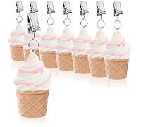 com-four® Pesos para Mantel 8X-Peso para Mantel Resistente a la Intemperie con Clip-Aprox. 40g-Peso con diseño de Helado (Multicolor - Helado)