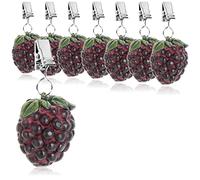 Com-four® Pesos para Mantel 8X - Resistentes a la Intemperie Con Clip - Diseño de Mora - Aprox. 40g (8 Piezas)