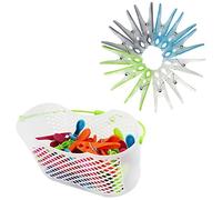 com-four® Pinzas para la Ropa 30x en la Canasta + 12 Clips de Agarre Suave con Agarre Fuerte para Colgar la Ropa de Cama - Pinzas para Colgar la Ropa (Set03-43 Piezas)